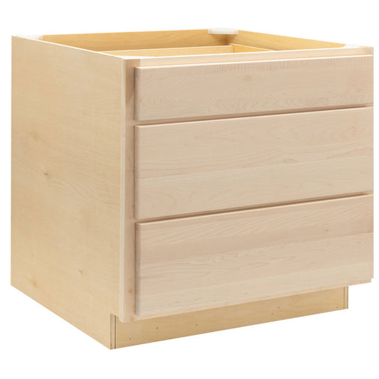 Maple Wood Shaker 3 Drawer Base 36" W RV Cabinets