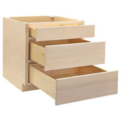 Maple Wood Shaker 3 Drawer Base 36" W RV Cabinets